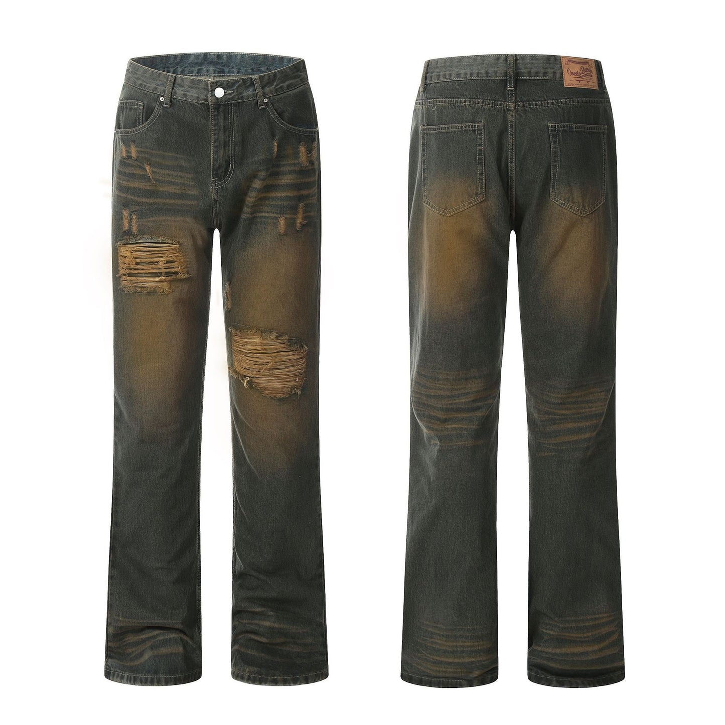 Retro Washed Ripped Jeans