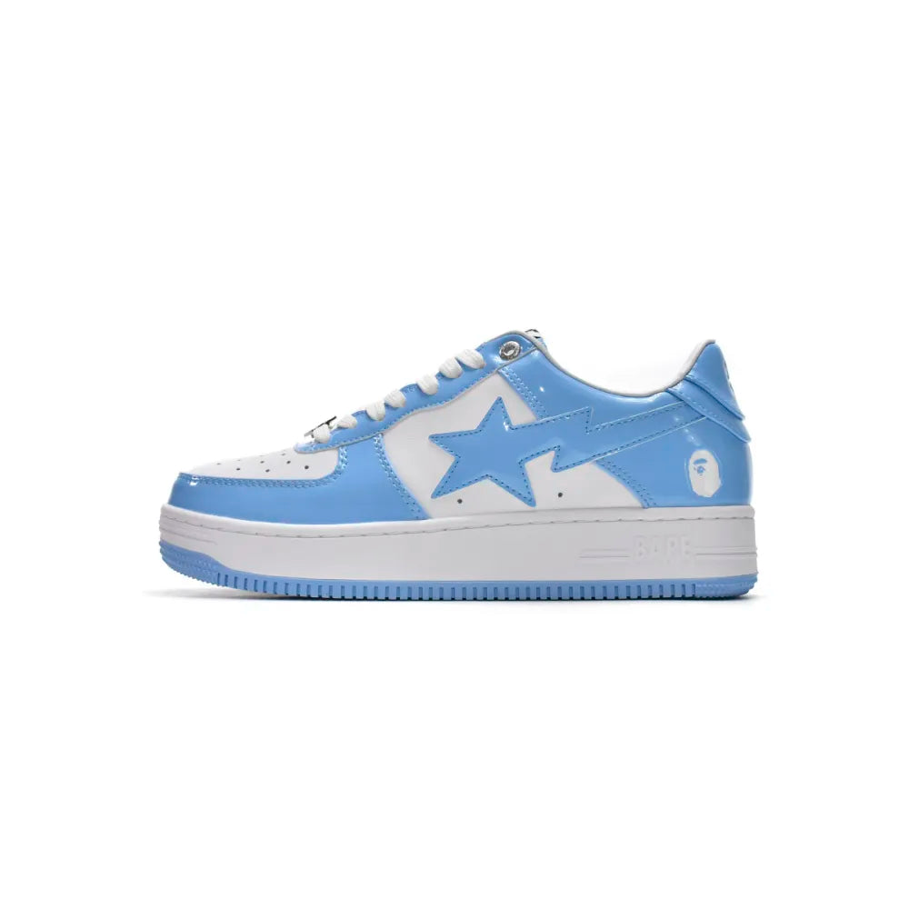 Bapesta A Bathing Ape Bape Sta Low White Blue 1M70-191-001
