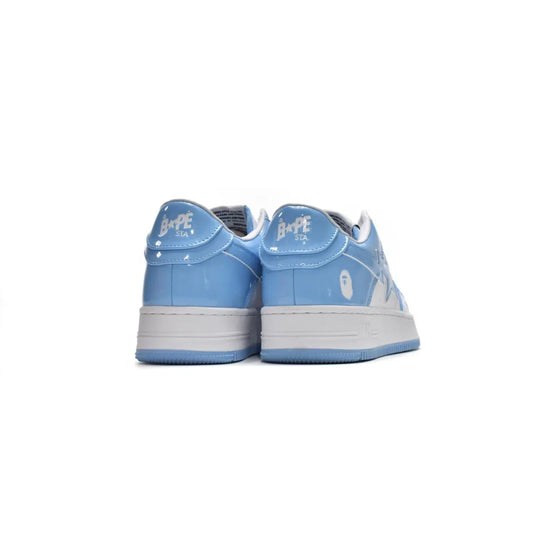 Bapesta A Bathing Ape Bape Sta Low White Blue 1M70-191-001