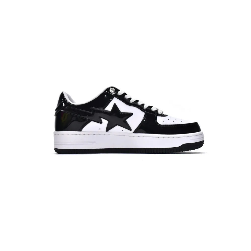 Bapesta Bathing Ape Bape Sta Low Black White 1H70-191-001