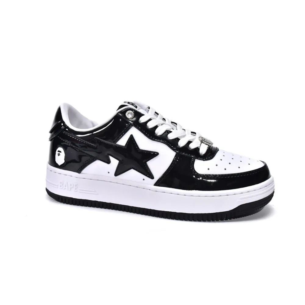 Bapesta Bathing Ape Bape Sta Low Black White 1H70-191-001