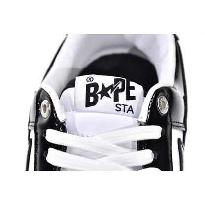Bapesta Bathing Ape Bape Sta Low Black White 1H70-191-001