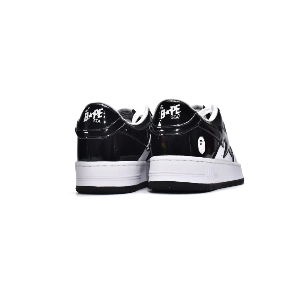 Bapesta Bathing Ape Bape Sta Low Black White 1H70-191-001