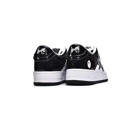 Bapesta Bathing Ape Bape Sta Low Black White 1H70-191-001